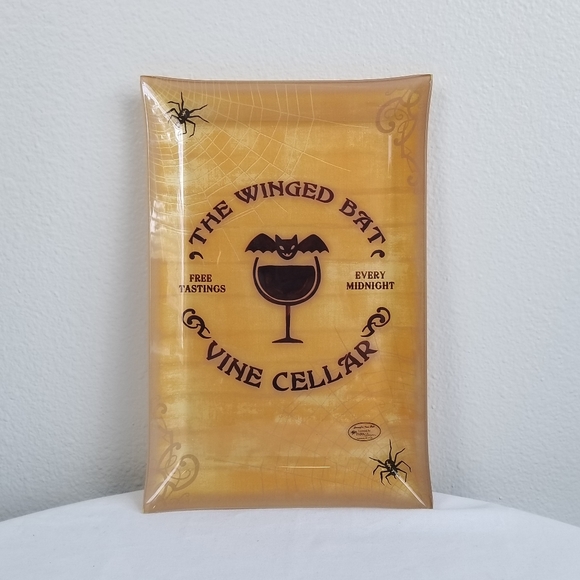 Parker Designs The Winged Bat Decorative Spooky Halloween Catch All Orange Tray - Picture 11 of 12